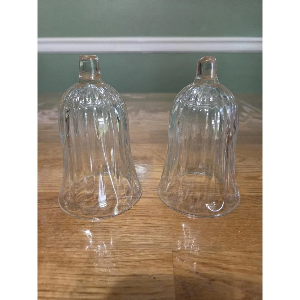 2 Vtg Home Interiors HomCo Chantilly  Glass Bell Peg Votive Candle Holder